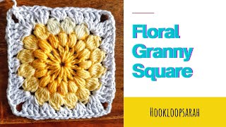 Crochet Flower Granny Square EASY explained [upl. by Kehr]