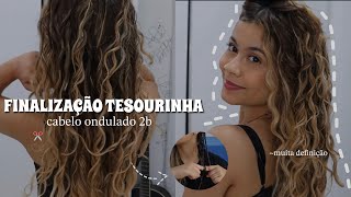 FINALIÇÃO TODO EM TESOURINHA CABELO ONDULADO 2B muuuuita definição [upl. by Nylemaj]