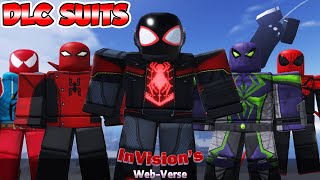 SpiderMan ROBLOX  All DLC Suits amp Abilities Showcase InVisions WebVerse [upl. by Garth]