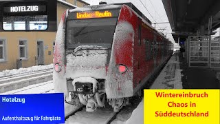 🌨️❄️Wintereinbruch mit Schneechaos in Süddeutschland Bahnverkehr massiv eingeschränkt amp Hotelzug [upl. by Orabel]