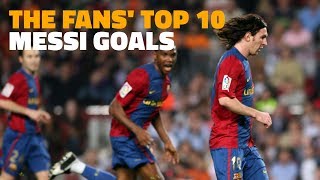 Messis best 10 goals according to the fans [upl. by Odlanyer]