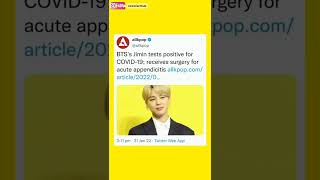 BTSs Jimin tests positive for COVID19 receives surgery for acuse appendicitis [upl. by Bonar]