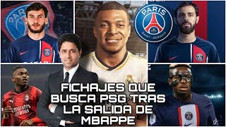 FICHAJES por los que VA PSG para Suplir la SALIDA de MBAPPE y Mas Refuerzos que Buscan en 2024 [upl. by Gula384]