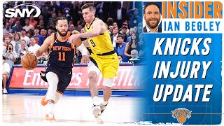 Ian Begley provides an injury update on Jalen Brunson and OG Anunoby ahead of Knicks Game 3  SNY [upl. by Mirth]