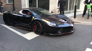 £4 Million Black Ferrari LaFerrari Aperta Hypercar 060 On Street In London  Sound amp Acceleration [upl. by Leirad]