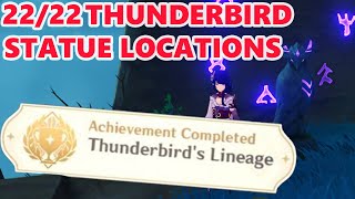 All Thunderbird Statue Locations Thunderbirds Lineage Achievement Tsurumi Island Genshin Impact 22 [upl. by Natrav933]