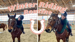 WINTER RIDING ROUTINE  Come With Me To My Horse Riding Lesson [upl. by Akayas]