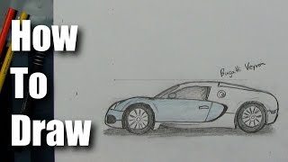 How To Draw  Bugatti Veyron  Sports Car [upl. by Itram]