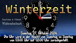 Winterzeit Zeitumstellung von 3 Uhr auf 2 Uhr [upl. by Yarvis]