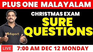 Plus One Christmas Exam Malayalam Marathon Revision  Sure Questions [upl. by Ocirderf112]