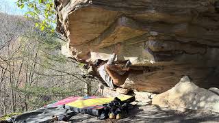 New River Gorge Bouldering  Meadow Top Boulders  Riot Left V12 [upl. by Woo]