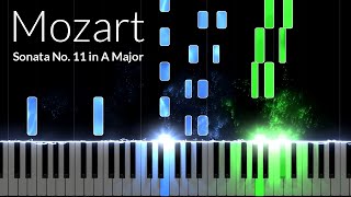 Sonata No 11 in A Major 1st Movement  Mozart Piano Tutorial Synthesia [upl. by Eitisahc804]