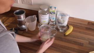 Breakfast Banana Protein Smoothie Recipe [upl. by Mohorva]