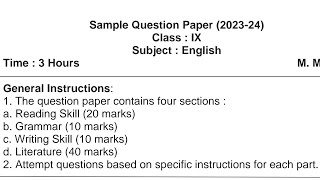 Annual Exam 9th ClassQuestion Paper Pattern amp SyllabusEnglishHBSE 2024Model Paper [upl. by Edan]