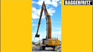 MASSIVE Van Tunen Caterpillar 395 triple boom excavator  onboard view [upl. by Aruabea417]