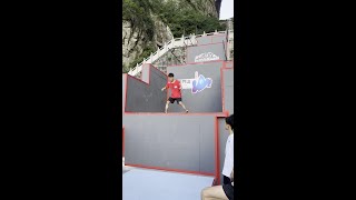 Tianmen Mountain Yunzong Tianti Parkour Competition Tianmen Mountain preliminaries end [upl. by Anomar]