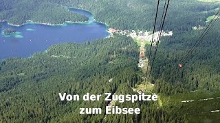 Super Von der Zugspitze mit der neuen Seilbahn zum Eibsee Zugspitzbahn Bergstation Zugspitzgipfel [upl. by Jordain]