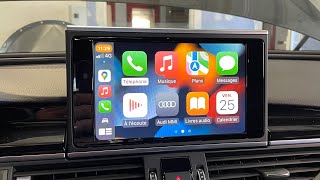 TUTO ACTIVATION APPLE CARPLAY  ANDROID AUTO AUDI A6 A7 A8 PLUGNPLAY TRÈS FACILE [upl. by Yelnek]