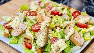 SALADE CÉSAR🥗 LA RECETTE D’ÉTÉ RAFRAÎCHISSANTE Avec sa vinaigrette👩🏻‍🍳 Deli Cuisine [upl. by Deonne70]