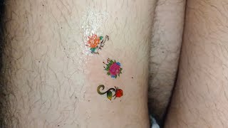 New Sticker Temporary three Flowers tattooBeautiful girl Tattoo designArt TattooViral tattoo [upl. by Tracey]