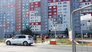 Bicyklom cez Petržalku konečná električky  hrádza pri dostihovej dráhe [upl. by Annaed]