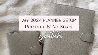 My 2024 Planner Setup  Personal amp A5 Rings in Ash  Cloth amp Paper  8lotus [upl. by Wentworth]