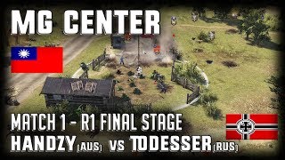 Match 1 MG Center HandzyAUS vs TodesserRUS 1v1 Valkyrie Tournament 1 Men of War AS2 [upl. by Elletnahc]