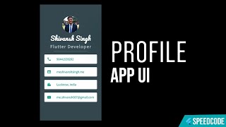 Create User Profile UI in Flutter Under 10 Minute  Flutter UI  SpeedCode [upl. by Marlin]