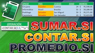 Promedio Si Contar Si Sumar Si Excel [upl. by Nevyar]