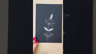 Silver Flower Drawing on Black Paper [upl. by Aihsenal]