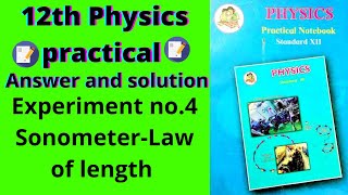 Experiment no4 SonometerLaw of length  12th HSC physics practical book solved [upl. by Eenet825]