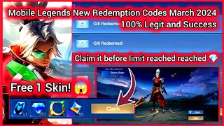 No limit Mobile Legends New Redeem codes March 30 2024  MLBB ALL STAR 2024 Redeem codes Today [upl. by Pump]