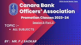 CBOA PROMOTION CLASS Mr Saokar 29102023 part II [upl. by Eibba]