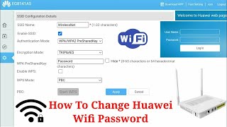 How To Change Huawei Wifi Password  Huawei Wifi Password Change  Huawei EG8141A5 Password Change [upl. by Aicirt]