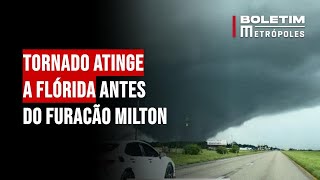 Tornado atinge a Flórida antes do furacão Milton [upl. by Magda]