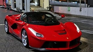 Ferrari LaFerrari on the road  Exclusive video of the car leaving the show [upl. by Garbers235]