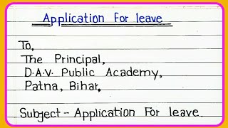 Application for leave  Application for leave one day  Application for leave class 8  English [upl. by Boylan]