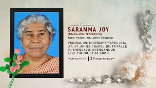 Saramma Joy  Thankamma Teacher  76  Mannil Thundiyil Piralassery Chengannur  Funeral Live [upl. by Candy]