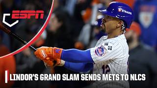 GRAND SLAM 😱 Francisco Lindor propels Mets to the NLCS  ESPN MLB [upl. by Ahtiek780]