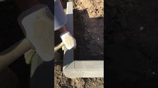 🔨 Installation of sidewalk curb at 45° construction pavers work paverwalkway pavers [upl. by Anyrb]