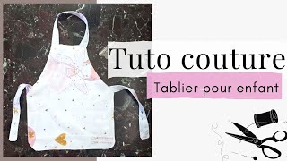 Tuto couture facile  faire un tablier de cuisine pour enfant [upl. by Anilatak627]