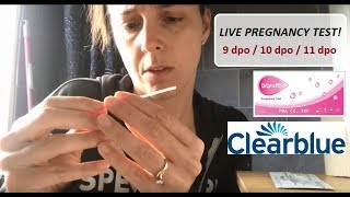 LIVE PREGNANCY TEST  Cycle 3  9dpo  10dpo  11dpo  TTC After Miscarriage [upl. by Grail785]