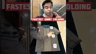 Fastest Shirt Folding Trick in the World foldingtechnique facts shorts [upl. by Arikaahs]