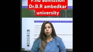 PhD admission 202425  BR Ambedkar University PhD Admission 2024  Through UGC NET Score  shorts [upl. by Rodman]