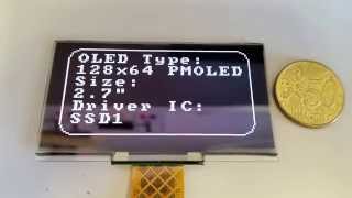 128x64 27quot PM OLED White  SSD1325  8080 68xx SPI Interface [upl. by Liakim]