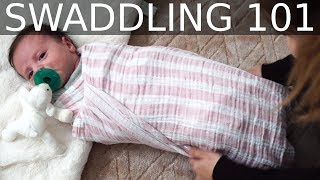 How To Swaddle A Newborn Baby Using A Double Swaddle [upl. by Jo Ann]