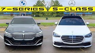 ULTIMATE LUXURY FIGHT  2022 Mercedes SClass vs BMW 7Series Comparison [upl. by Bresee199]