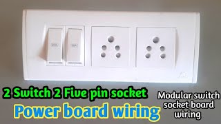 2 Five pin socket 2 20A switch wiring kaise kare  Modular board complete wiring  Board wiring [upl. by Fari]