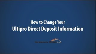 How to Change Your Ultipro Deposit Information [upl. by Anson682]