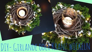 DIY Girlande oder Kranz wickeln  Weihnachten Kranz binden [upl. by Nowad]